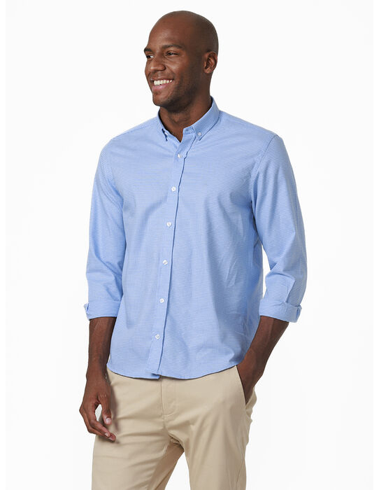 imagem de Camisa Manga Longa Work Oxford XD Azul/Branco