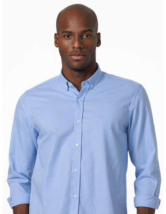 imagem de Camisa Manga Longa Work Oxford XD Azul/Branco