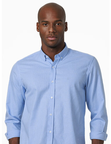 imagem de Camisa Manga Longa Work Oxford XD Azul/Branco