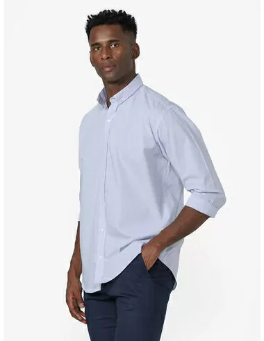 imagem de Camisa Manga Longa Work Xadrez Colors Azul Claro/Branco