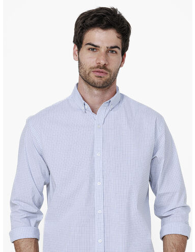 imagem de Camisa Manga Longa Work XD Span Boras Bco/Preto/Azul