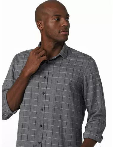 imagem de Camisa Manga Longa Xadrez Orthez Cinza/Preto