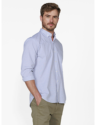 imagem de Camisa  Manga Longa Xd Span Olden Branco/ Azul