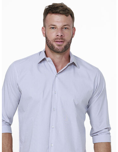 imagem de Camisa ML Business Fil a Fil Cinza Claro