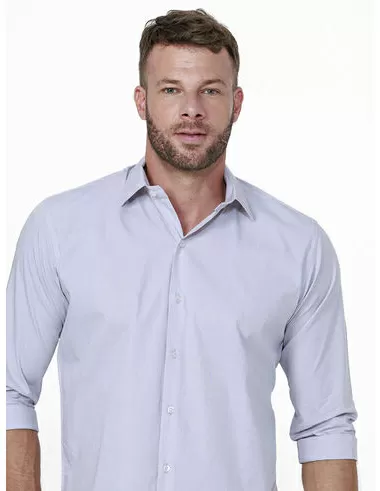 imagem de Camisa ML Business Fil a Fil Cinza Claro