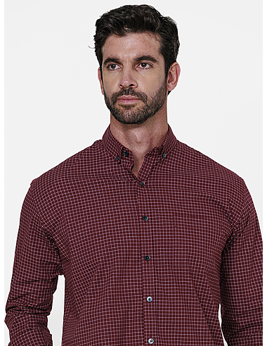 imagem de Camisa ML XD Span Hamar Vinho/Branco