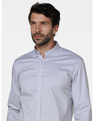 imagem de Camisa Oxford Span Cinza