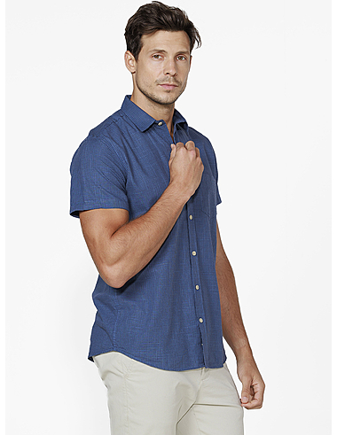 imagem de Camisa Slub Escalles Azul/Marinho