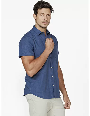 imagem de Camisa Slub Escalles Azul/Marinho