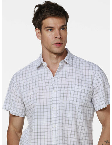 imagem de Camisa Slub Grid Colors Branco/Verde