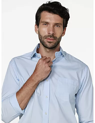 imagem de Camisa Tricoline Floren�a Azul Claro