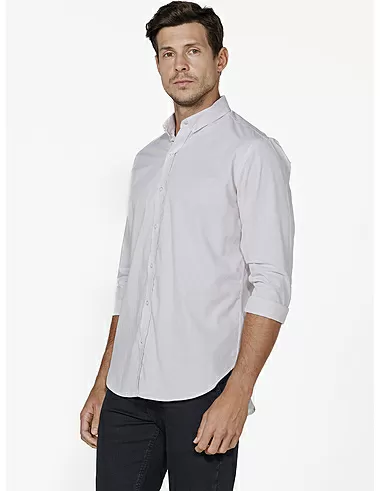 imagem de Camisa Tricoline Lt Otta Khaki/Branco