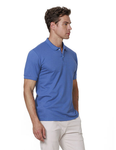 imagem de Polo Favo Span Azul Cobalto