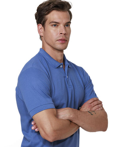 imagem de Polo Favo Span Azul Cobalto