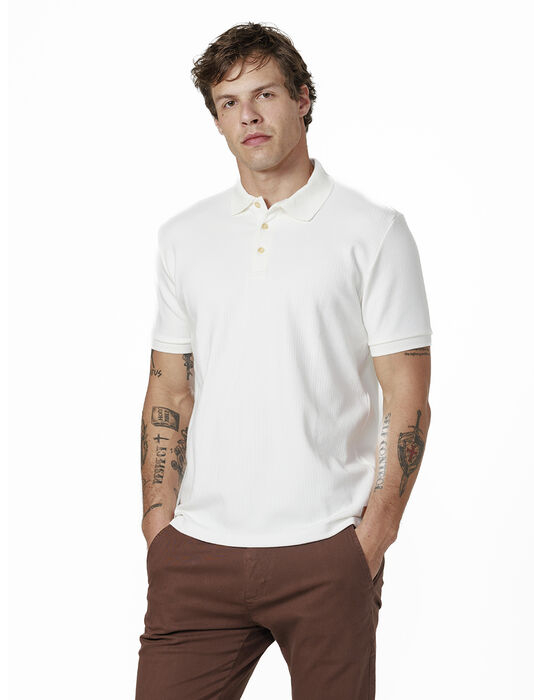 imagem de Polo Interlock Canelada Off White