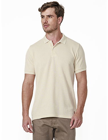 imagem de Polo Malha Canelada Tric Bege