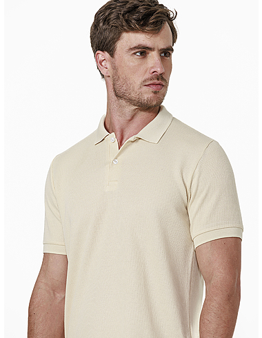 imagem de Polo Malha Canelada Tric Bege