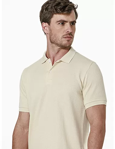 imagem de Polo Malha Canelada Tric Bege