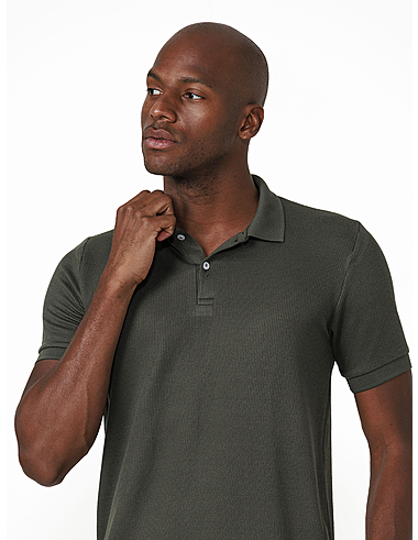 imagem de Polo Malha Canelada Tric Verde Musgo