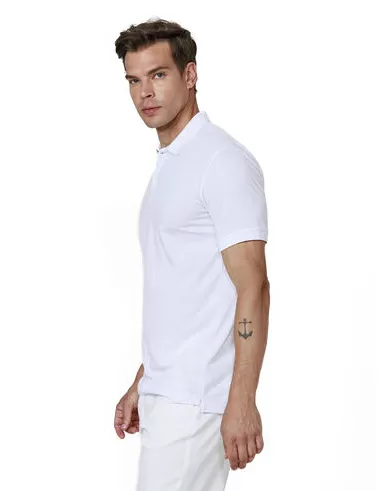 imagem de Polo Malha Crepe Sky Branco