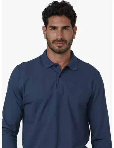 imagem de Polo Manga Longa Piquet Icon Azul Marinho