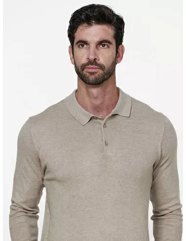 imagem de Polo Manga Longa Tricot Oslo  Castor Mescla