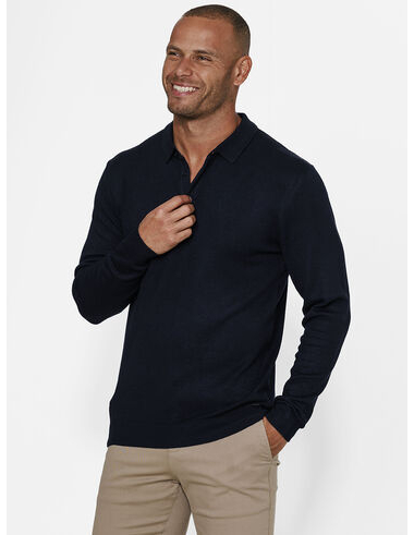 imagem de Polo Manga Longa Tricot Oslo  Marinho Profundo