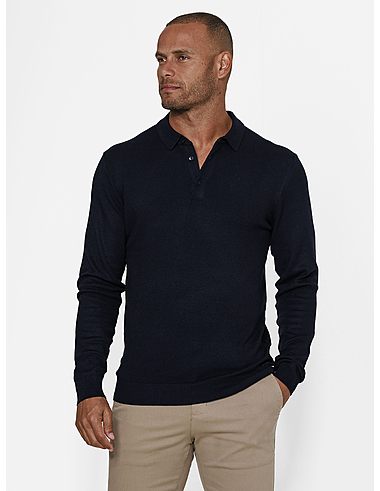 imagem de Polo Manga Longa Tricot Oslo  Marinho Profundo