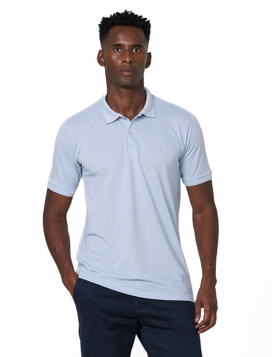 imagem de Polo Piquet Binado Fine Azul Claro