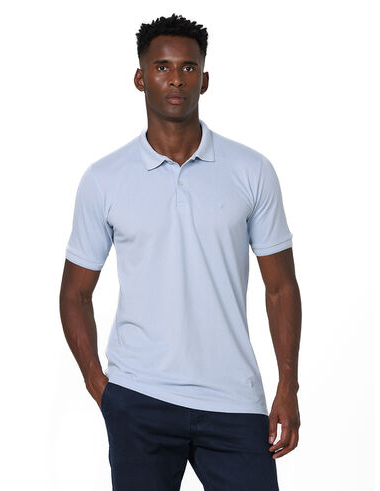 imagem de Polo Piquet Binado Fine Azul Claro