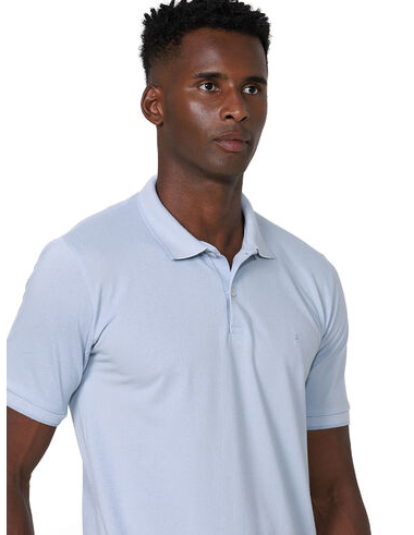 imagem de Polo Piquet Binado Fine Azul Claro