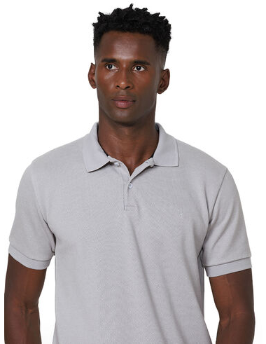 imagem de Polo Piquet Textura Coast Cinza