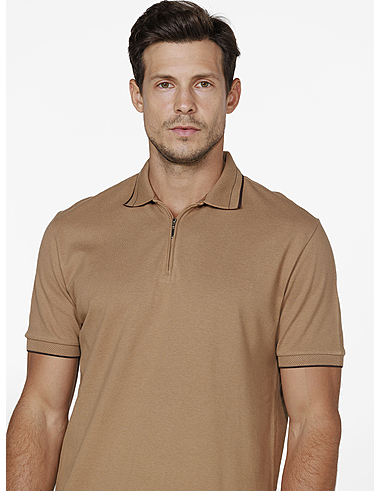 imagem de Polo Piquet Zíper Bricks Kaki