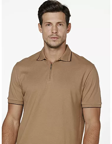 imagem de Polo Piquet Z�per Bricks Kaki