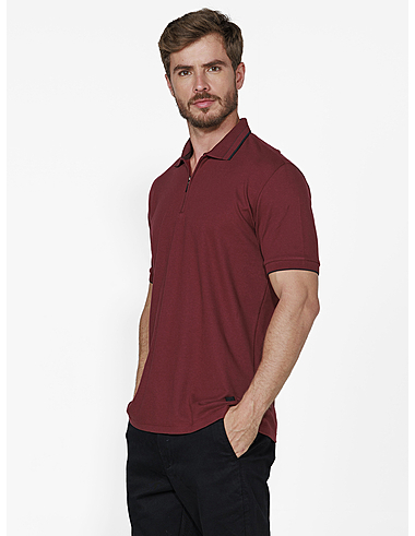 imagem de Polo Piquet Zíper Bricks Vinho