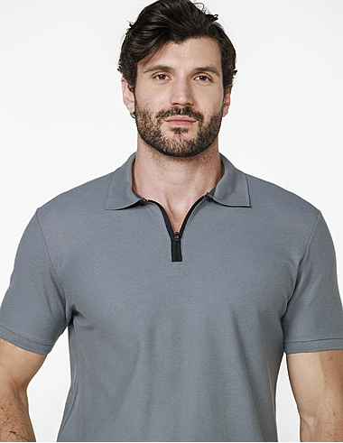 imagem de Polo Piquet Zíper Hive Grafite