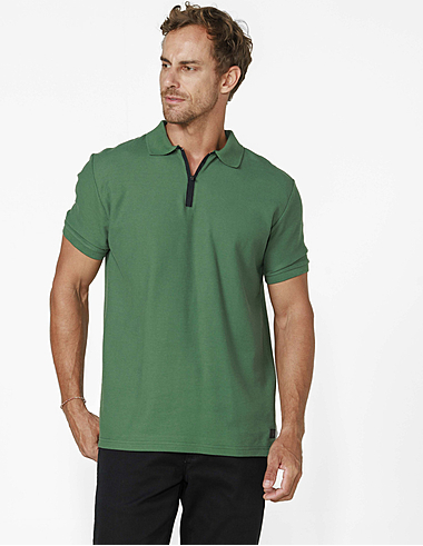 imagem de Polo Piquet Zíper Hive Verde Folha