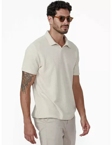 imagem de Polo Relax Malha Tricot Areia