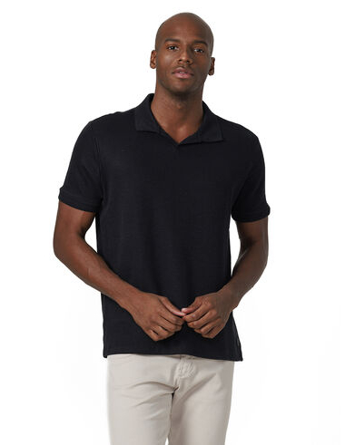 imagem de Polo Relax Malha Tricot Preto