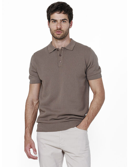 imagem de Polo Tricot Manga Curta Favo Cappuccino