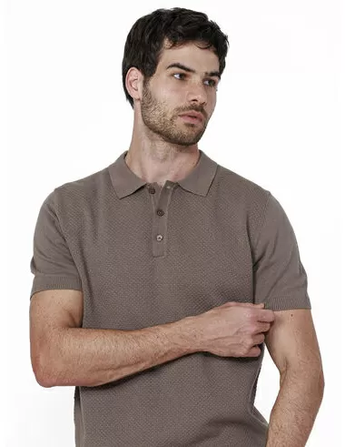 imagem de Polo Tricot Manga Curta Favo Cappuccino