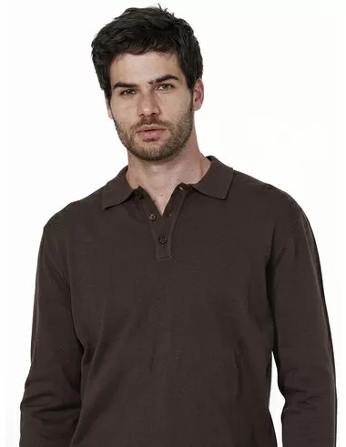 imagem de Polo Tricot Manga Longa Expresso Marrom
