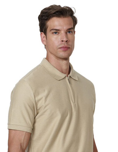 imagem de Polo Zíper Malha Sarja Kaki