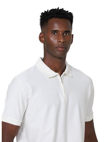 imagem de Polo Zíper Malha Sarja Off White