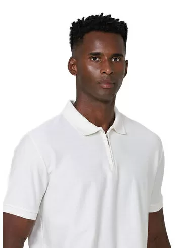 imagem de Polo Zíper Malha Sarja Off White