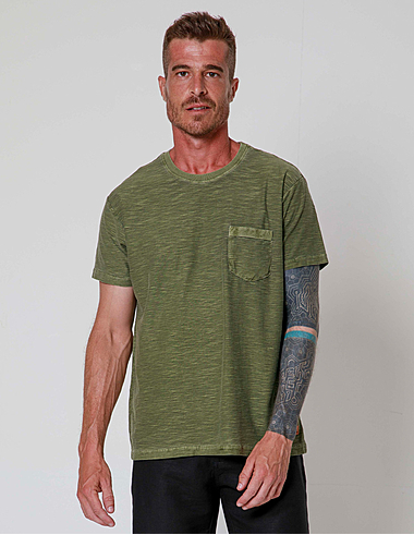 imagem de T-Shirt Flamê Básica Stone Verde Oliva