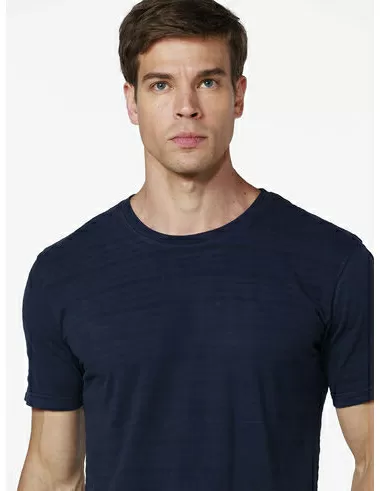 imagem de T-Shirt Malha Favo Stripes Navy