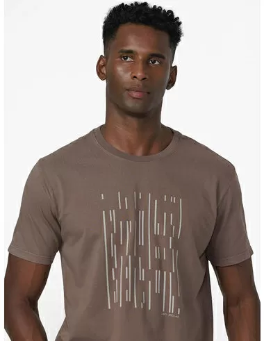 imagem de T-Shirt Malha Silk Graphic Bar Marrom