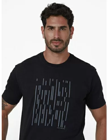 imagem de T-Shirt Malha Silk Graphic Bar Preto