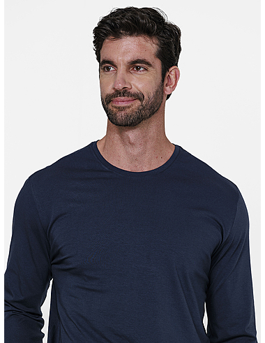 imagem de T-shirt  Manga Longa Pima  Marinho Profundo